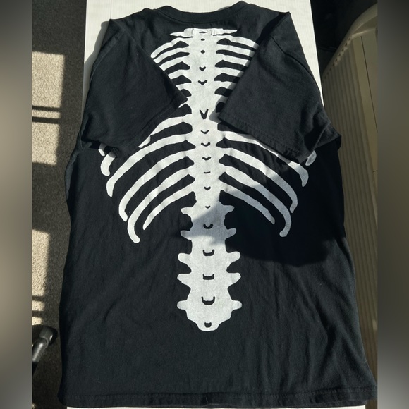 KAPITAL Crew-T Bone Tee T-shirt Skeleton Black/White - Picture 5 of 8